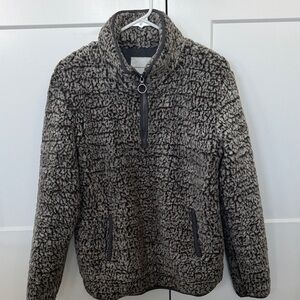 Thread And Supply Cozy Sherpa Quarter-Zip Pullover - Taupe